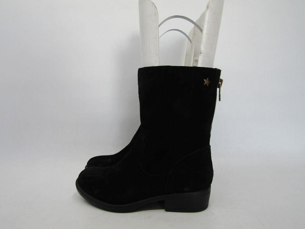 ALDO Womens Size 8.5 M Black Suede Zip High Ankle Fashion Boots